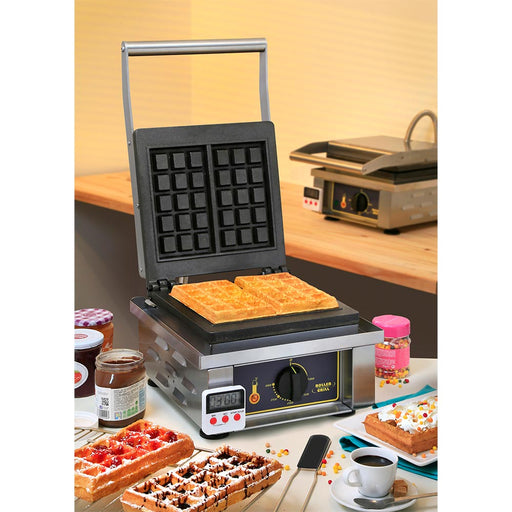 ROLLER GRILL waffle makinesi, Brüksel waffle şekli, boyutlar 305 x 440 x 230 mm (GxDxY)