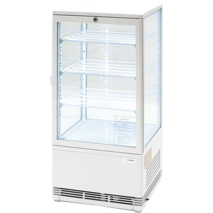 KT0201078 refrigerated display case PAN4 with LED interior lighting, white, dimensions 428 x 386 x 960 mm (WxDxH) | ELB gastro