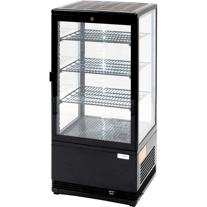 KT0202078 refrigerated display case PAN4 with LED interior lighting, black, dimensions 428 x 386 x 960 mm (WxDxH) | ELB gastro