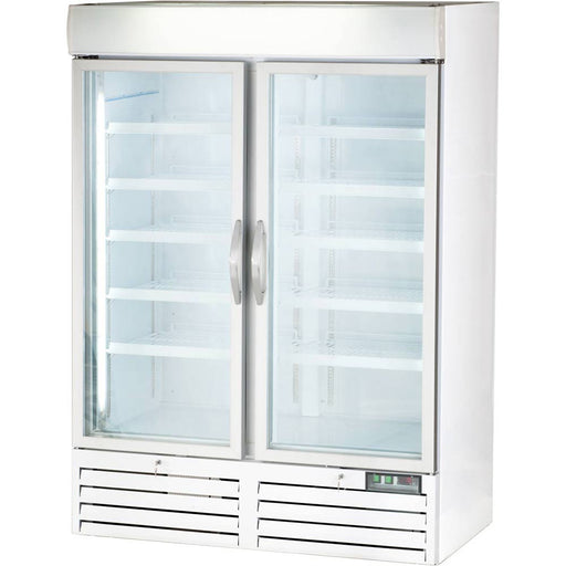 KT2003930 Displaykühlschrank mit zwei Glastüren GT78D, Abmessung 1370 x 700 x 1990 mm (BxTxH) | ELB Gastro