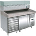 KT3703135 Soğutma tablalı ve 7 çekmeceli pizza masası EN 600 x 400 mm | ELB gastro