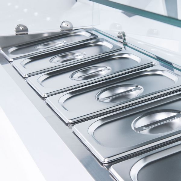 Starline Pizzakühlaufsatz mit Glasabdeckung, 6x GN 1/4 - ELB Gastro