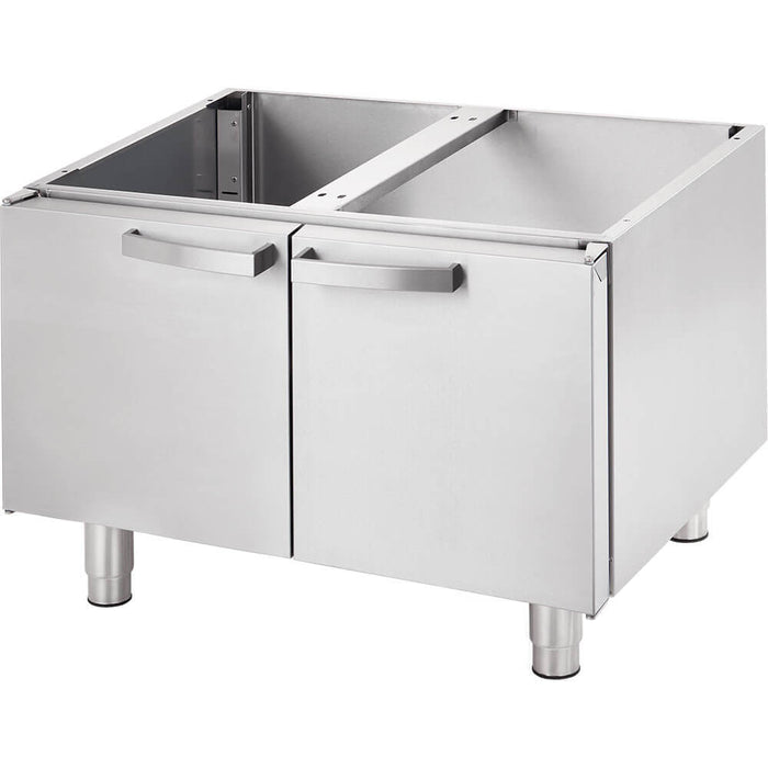 Gas-Griddleplatte, verchromt als Tischgerät, Serie 700 ND - ½ glatt / ½ gerillt 800x700x250 mm (BxTxH) - ELB Gastro