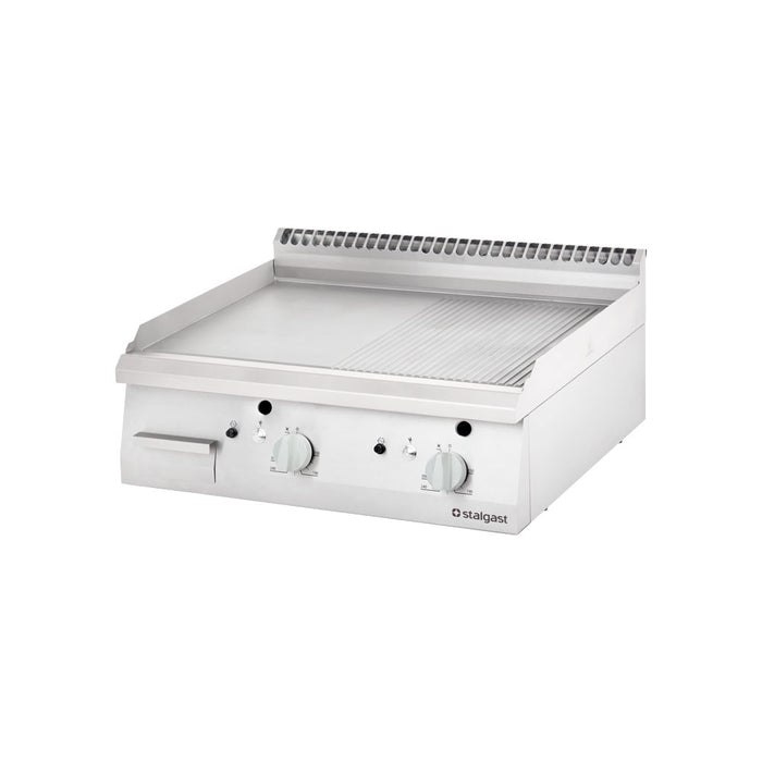 Table-top gas griddle plate, Series 700 ND - grooved 800x700x250 mm | ELB gastro