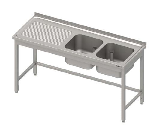 Spültisch ohne Grundboden, mit Aufkantung, mit zwei Becken - ELB Gastro