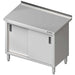 Work cabinet with sliding doors 1000x600x850 mm, with upstand, welded