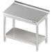 Work table with base 1200x600x850 mm, with upstand, welded