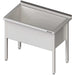 Pot sink with a bowl 800x600x850 mm, bowl height 400 mm with upstand, welded