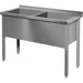 Pot sink with two basins 1200x600x850 mm, 400 mm basin height with upstand, welded